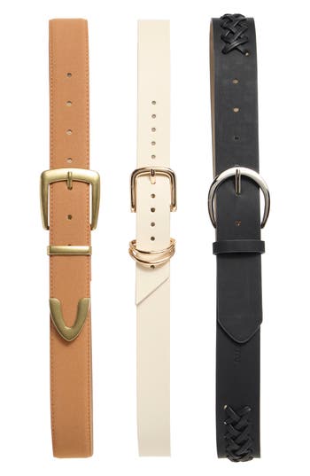 Vince Camuto 3-for-1 Buckle Belt Set In Whiskey
