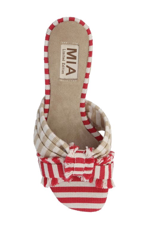Mia Isandra Block Heel Sandal In Natural/red