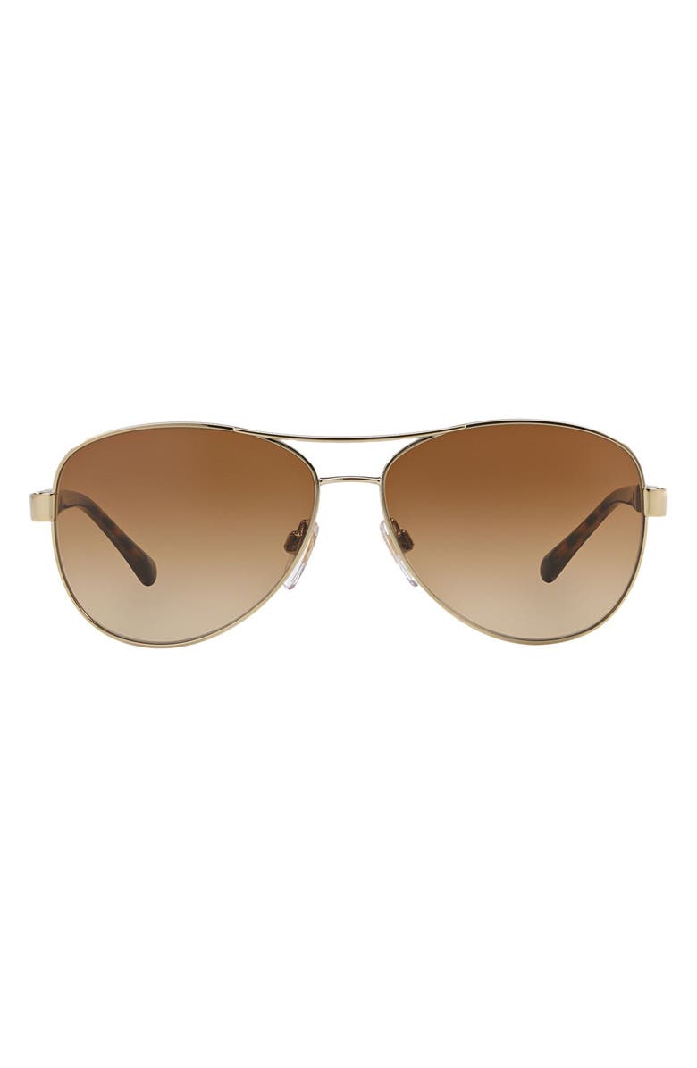 Burberry 59mm Aviator Sunglasses, Alternate, color, Matte Gold