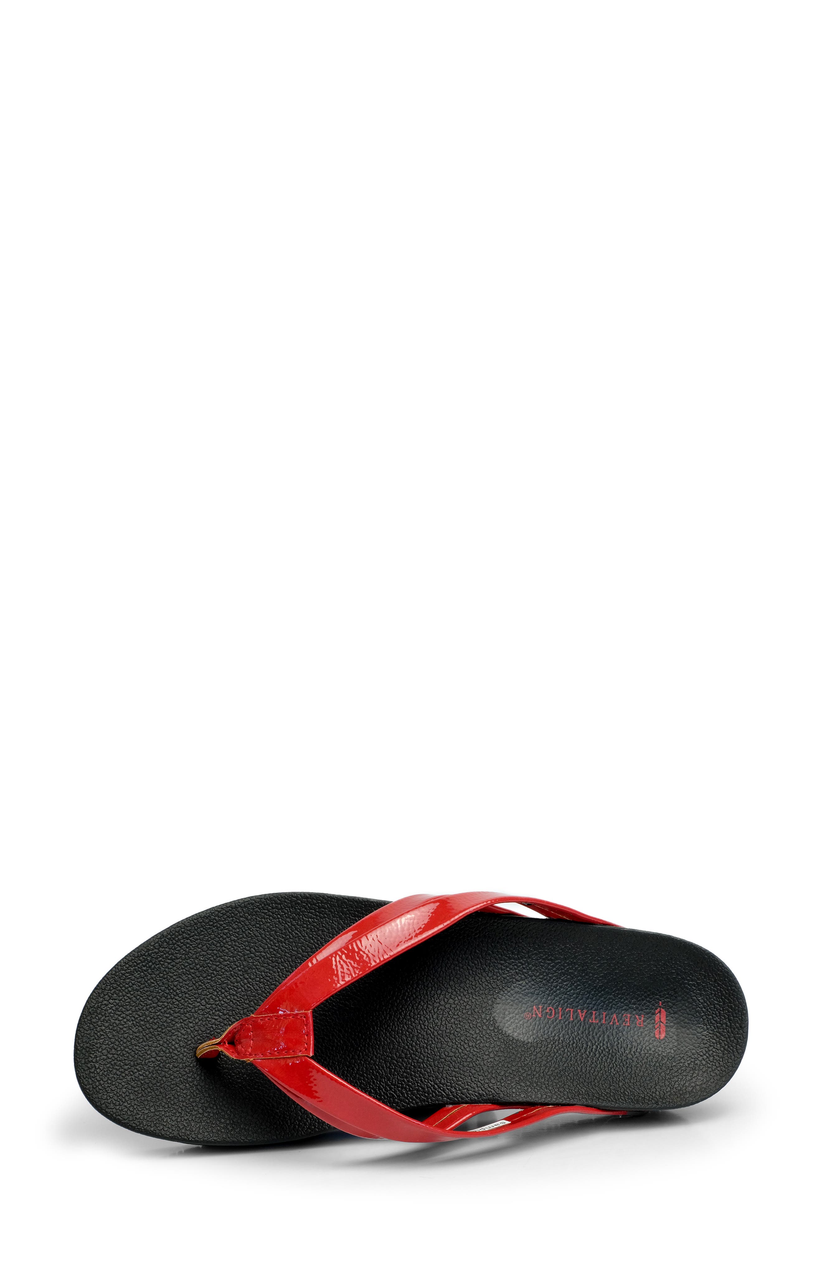 Sandy Seas Flip Flop, Alternate, color, RED