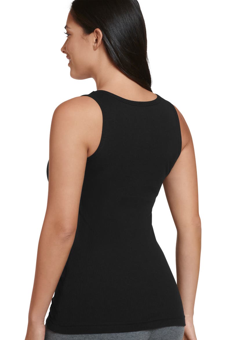 Women's 100% Cotton Rib Tank, Alternate, color, Black