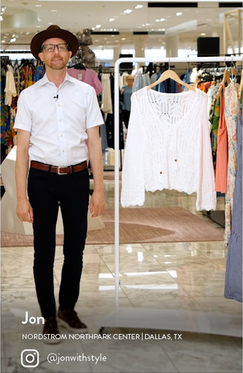 Crochet Lace-Up Cotton Sweater, sales video thumbnail