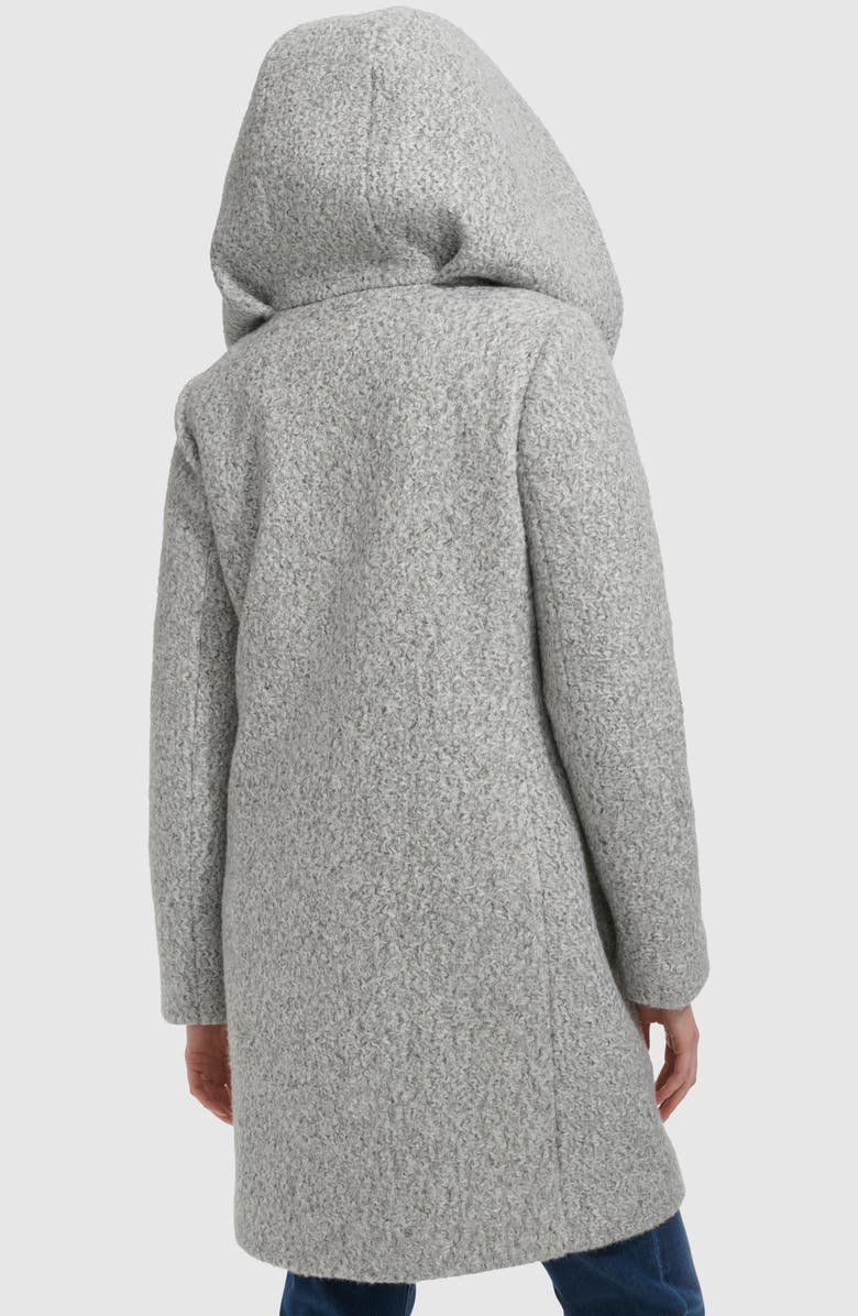Cole Haan Signature Pressed Bouclé Shawl Hood Coat, Alternate, color, Lt Grey