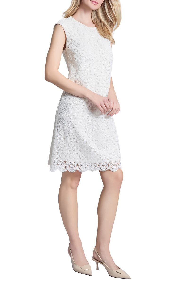 Jones New York Lace Cap Sleeve Shift Dress, Alternate, color, 
