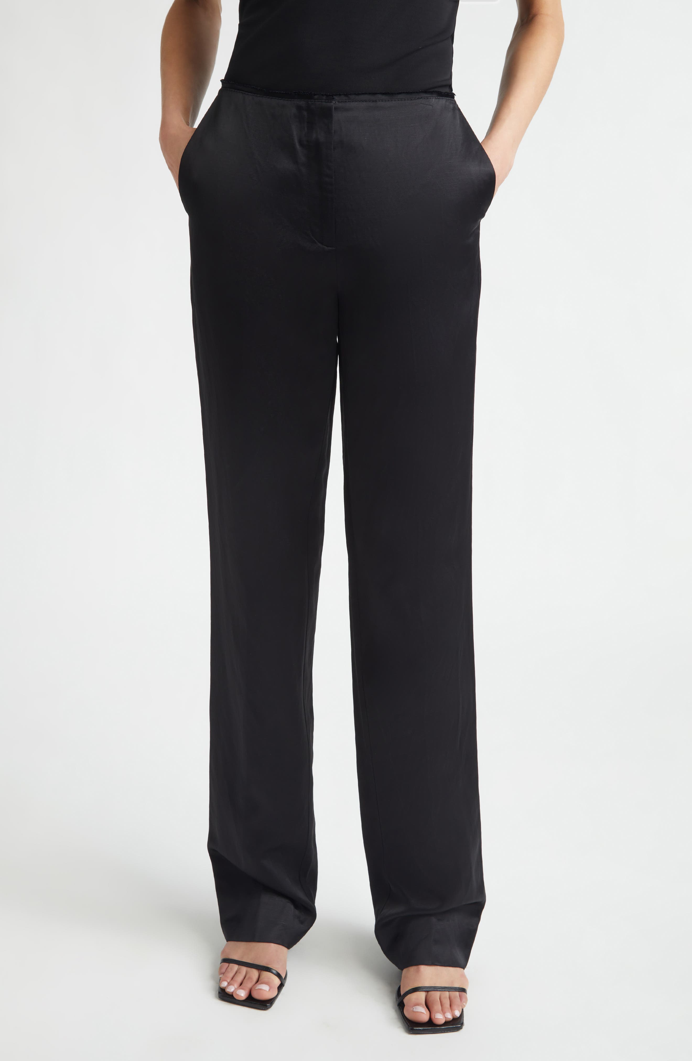 Easy Raw Edge Straight Leg Pants