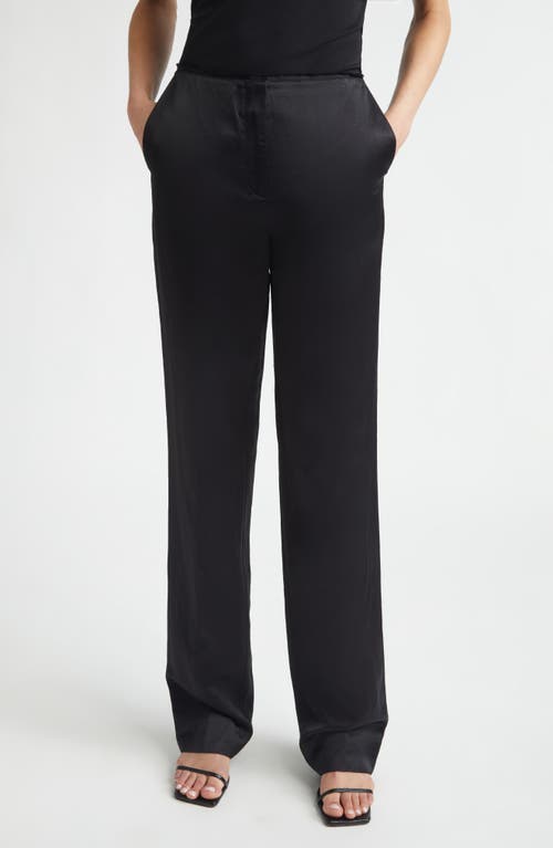 TOTEME Easy Raw Edge Straight Leg Pants in Black at Nordstrom, Size 32