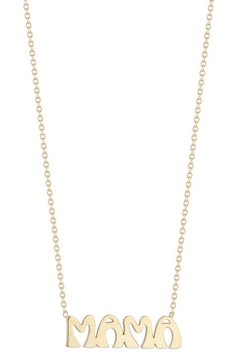 14K Gold 'Mama' Pendant Necklace
