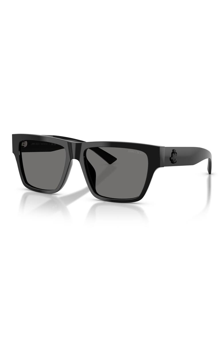 54mm Polarized Rectangular Sunglasses, Alternate, color, BLACK / POLAR DARK GRAY