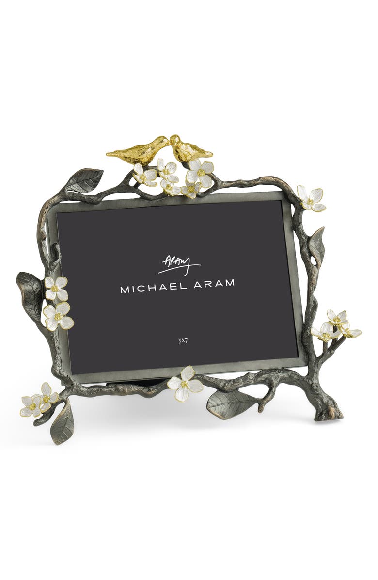 Michael Aram Lovebirds 5 x 7-Inch Picture Frame, Alternate, color, Silver/ Gold