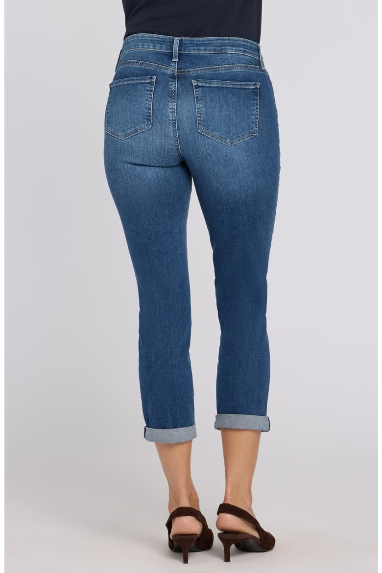 Sheri Cuffed Ankle Crop Slim Leg Jeans, Alternate, color, OPERA BLUE