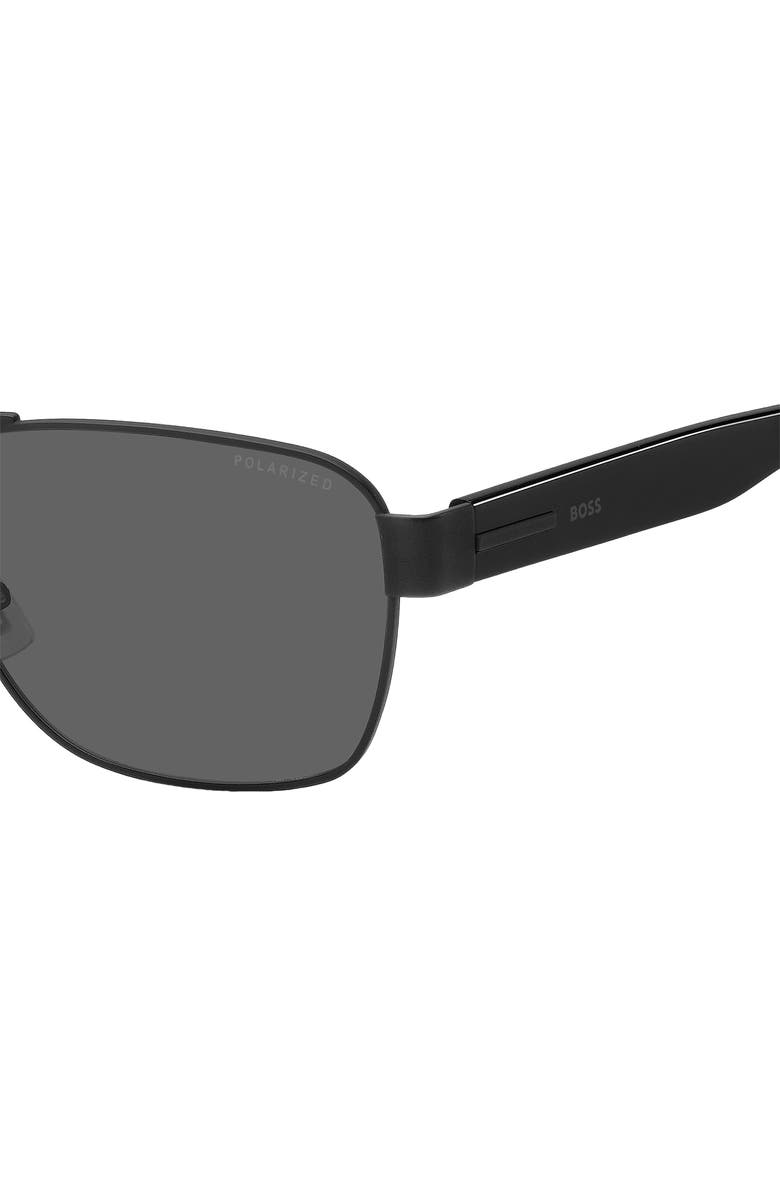BOSS 60mm Polarized Rectangular Sunglasses, Alternate, color, 