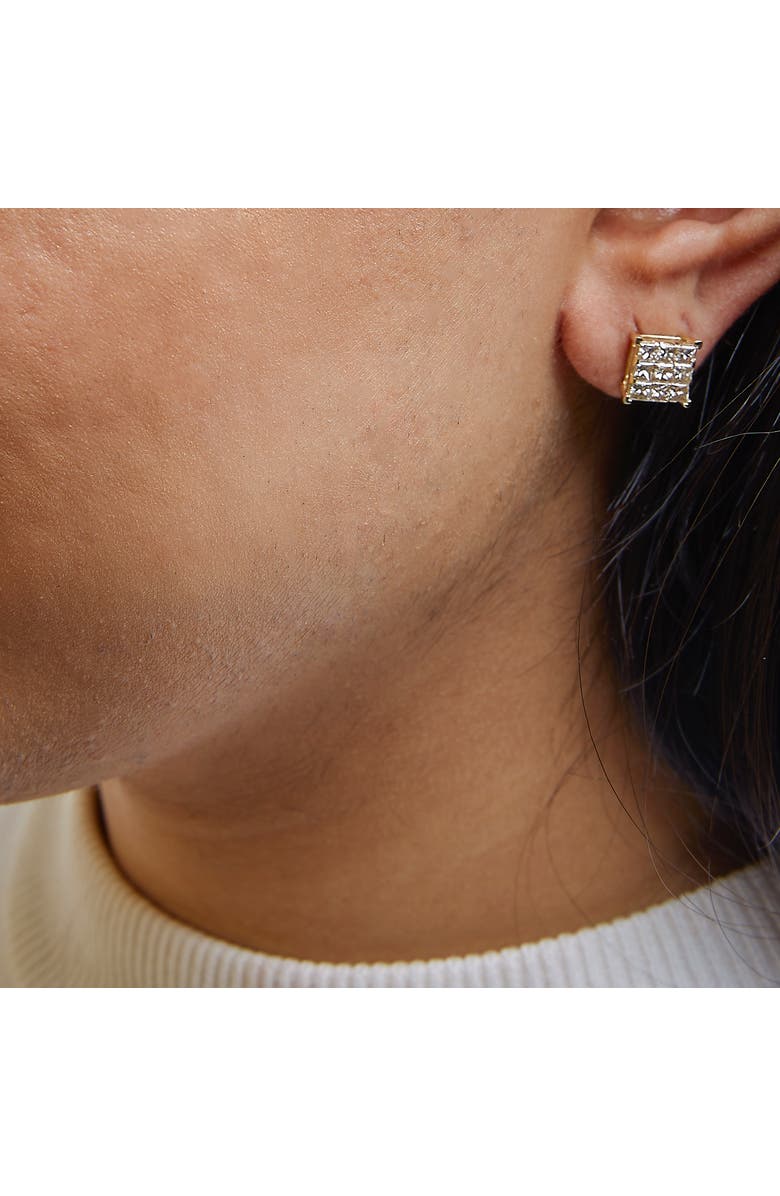 Haus of Brilliance 14K Yellow Gold 1 1/2 Cttw Princess-Cut Diamond Square Stud Earrings, Alternate, color, Yellow