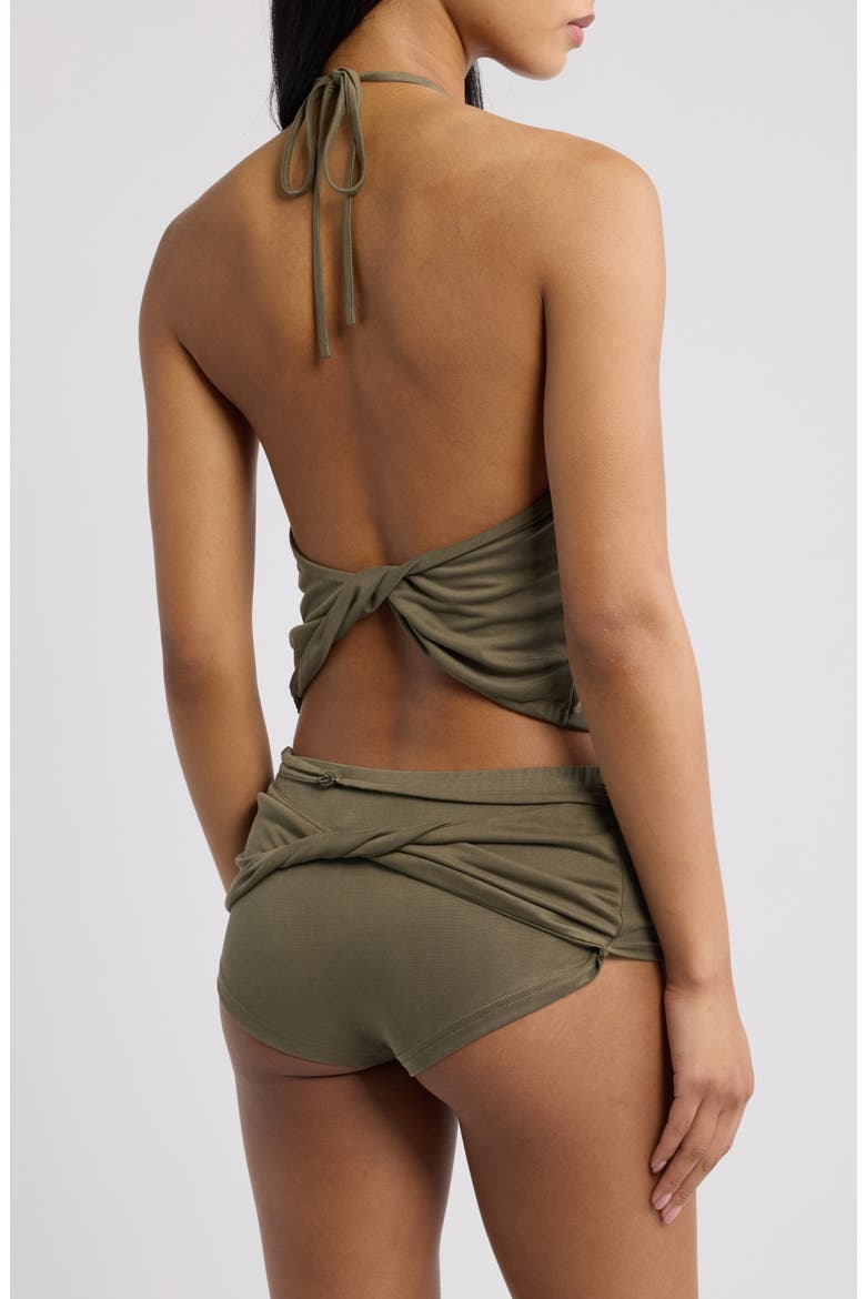 Kireza Twist Halter Top, Alternate, color, KHAKI