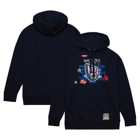 Men's Mitchell & Ness x Tats Cru Navy New Jersey Nets Hardwood Classics Brick Pullover Hoodie
