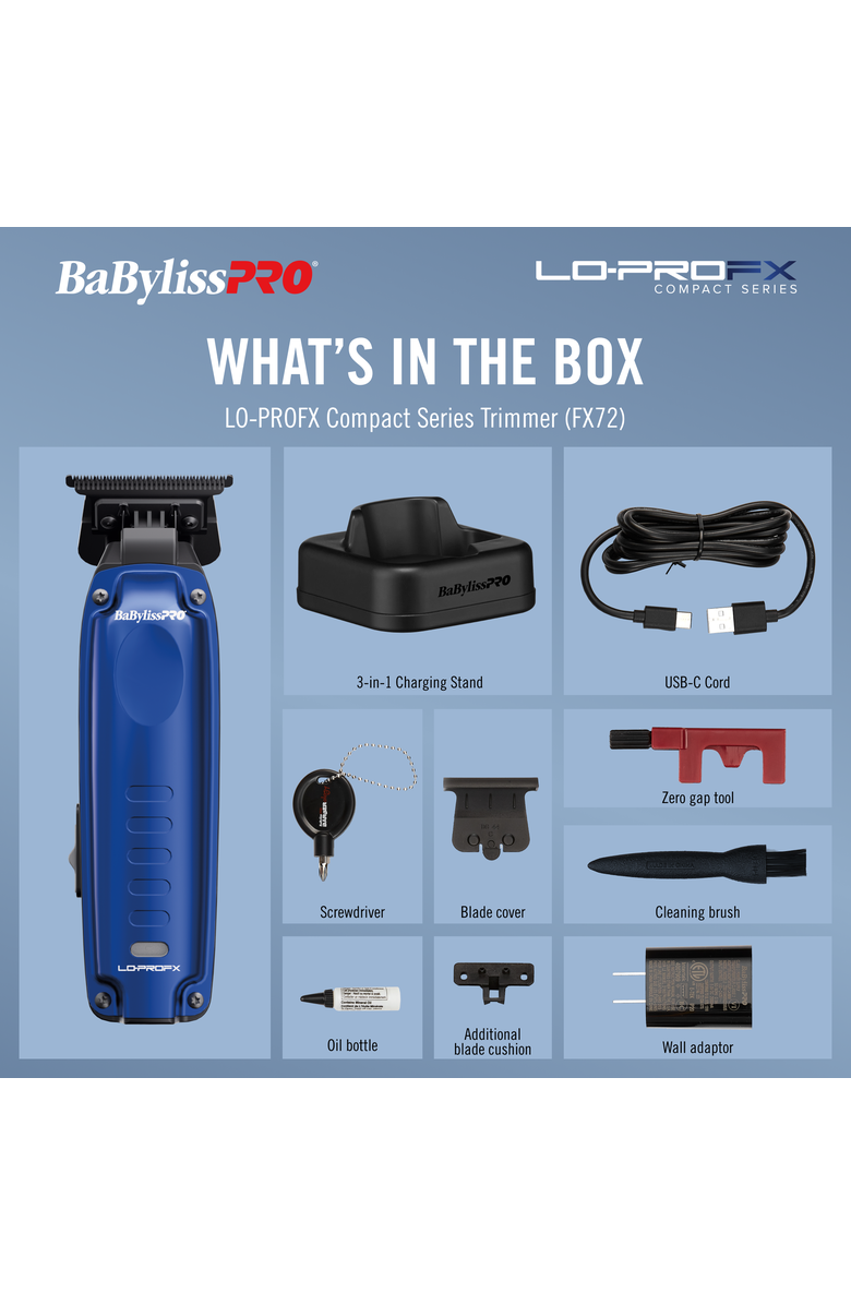 BaBylissPRO LO-PROFX Compact Series Trimmer, Alternate, color, Blue
