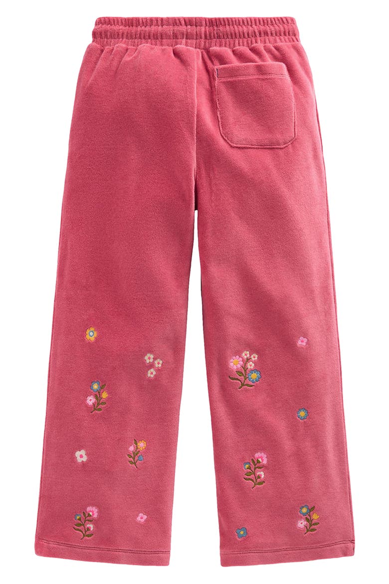 Kids' Embroidered Velour Joggers, Alternate, color, PINK EMBROIDERY