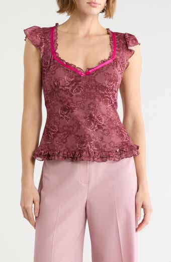 Ruffle Strap Lace Camisole