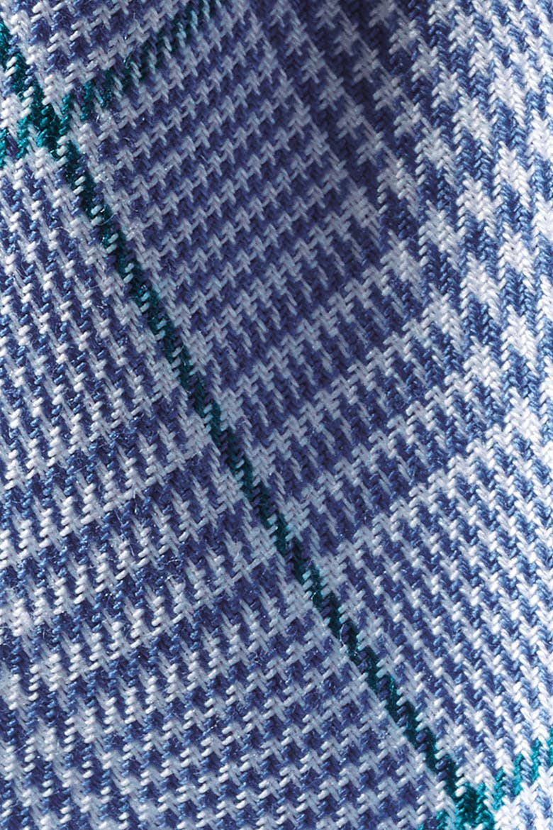 Prince Of Wales Check Non-Iron Twill Slim Fit Shirt Double Cuff, Alternate, color, Indigo Blue