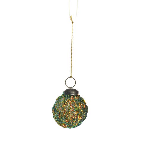 Aurora Sequin Glass Ornament