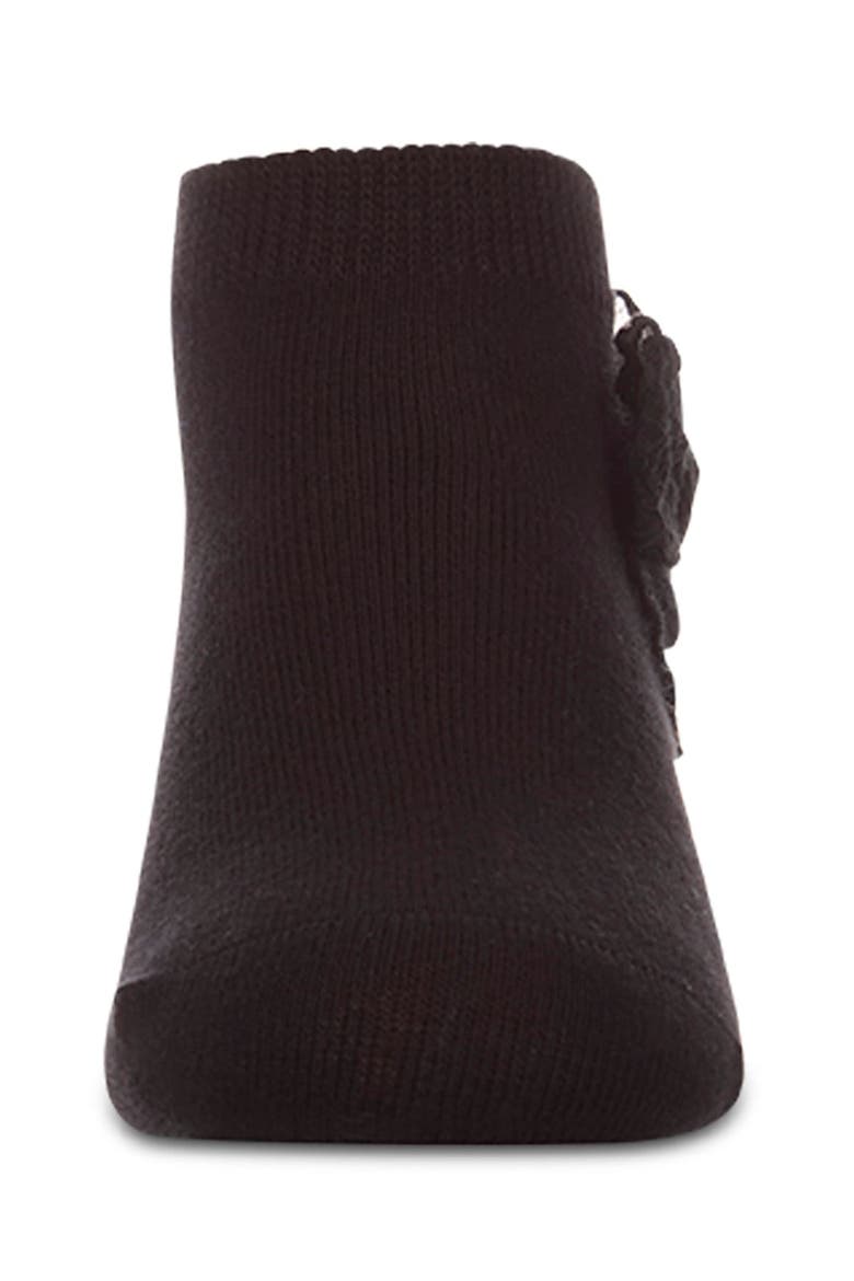 Fashion Ankle Sock with Floral Lace Bow, Alternate, color, Black