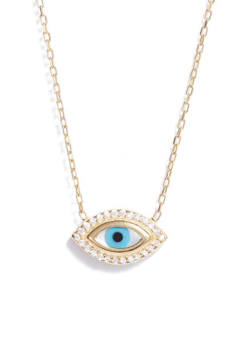 Evil Eye Pendant Necklace, Main, color, GOLD