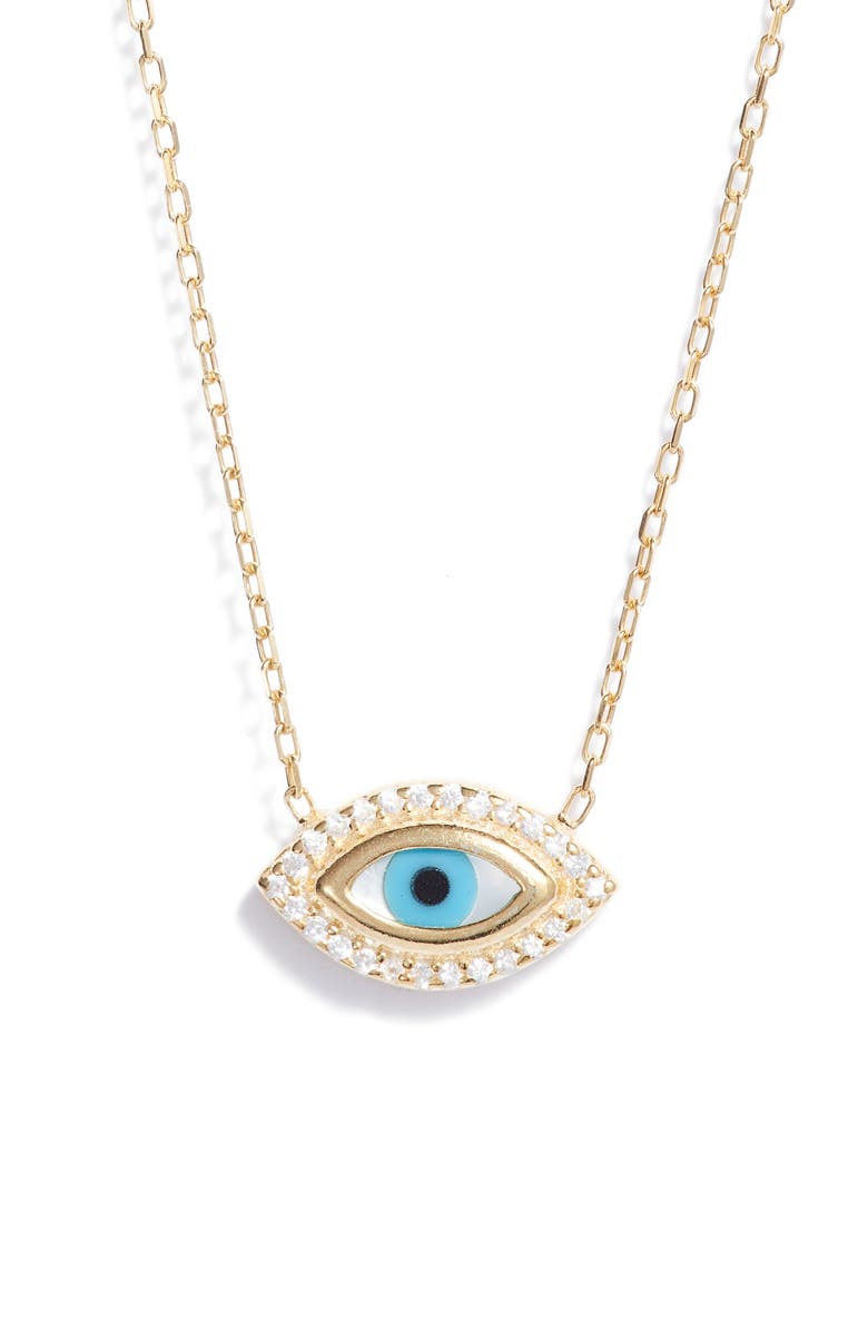 ARGENTO VIVO Evil Eye Pendant Necklace, Main, color, Gold