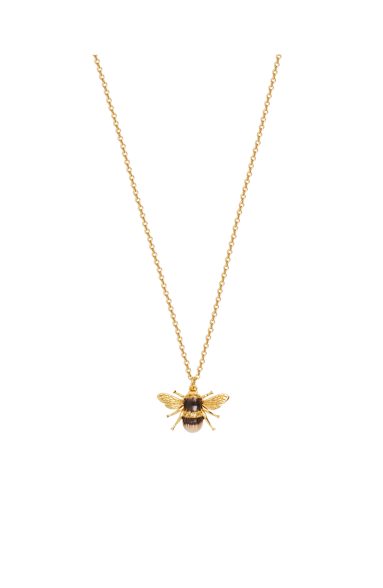 Fable England Honey Bee Enamel Necklace, Main, color, Gold