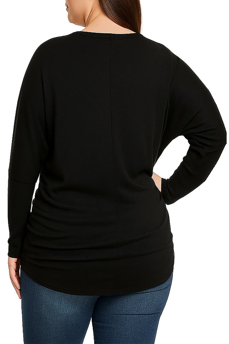 Batwing Long Sleeve Tunic Top, Alternate, color, BLACK