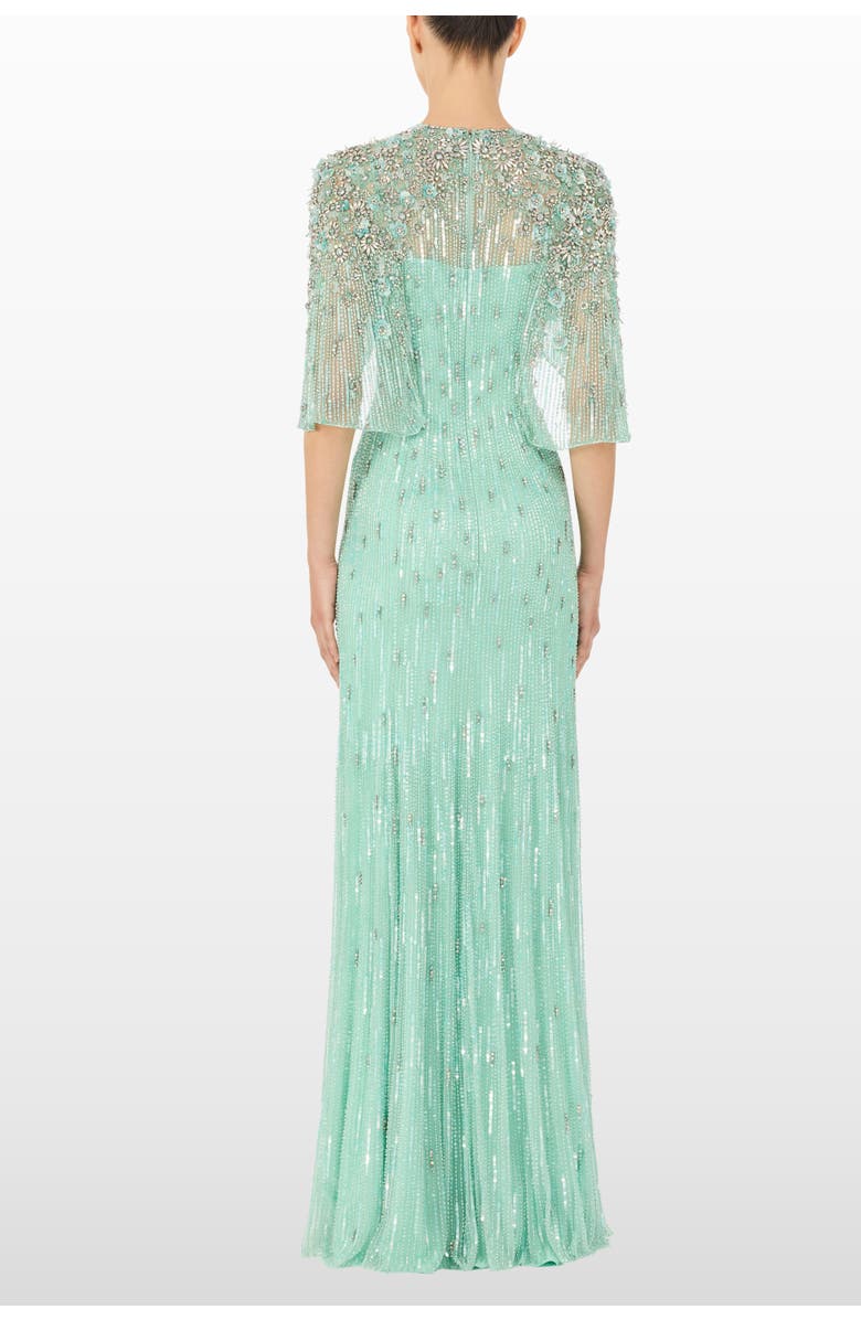 Jenny Packham Astra Sequin-Embellishment Maxi Dress, Alternate, color, Mint