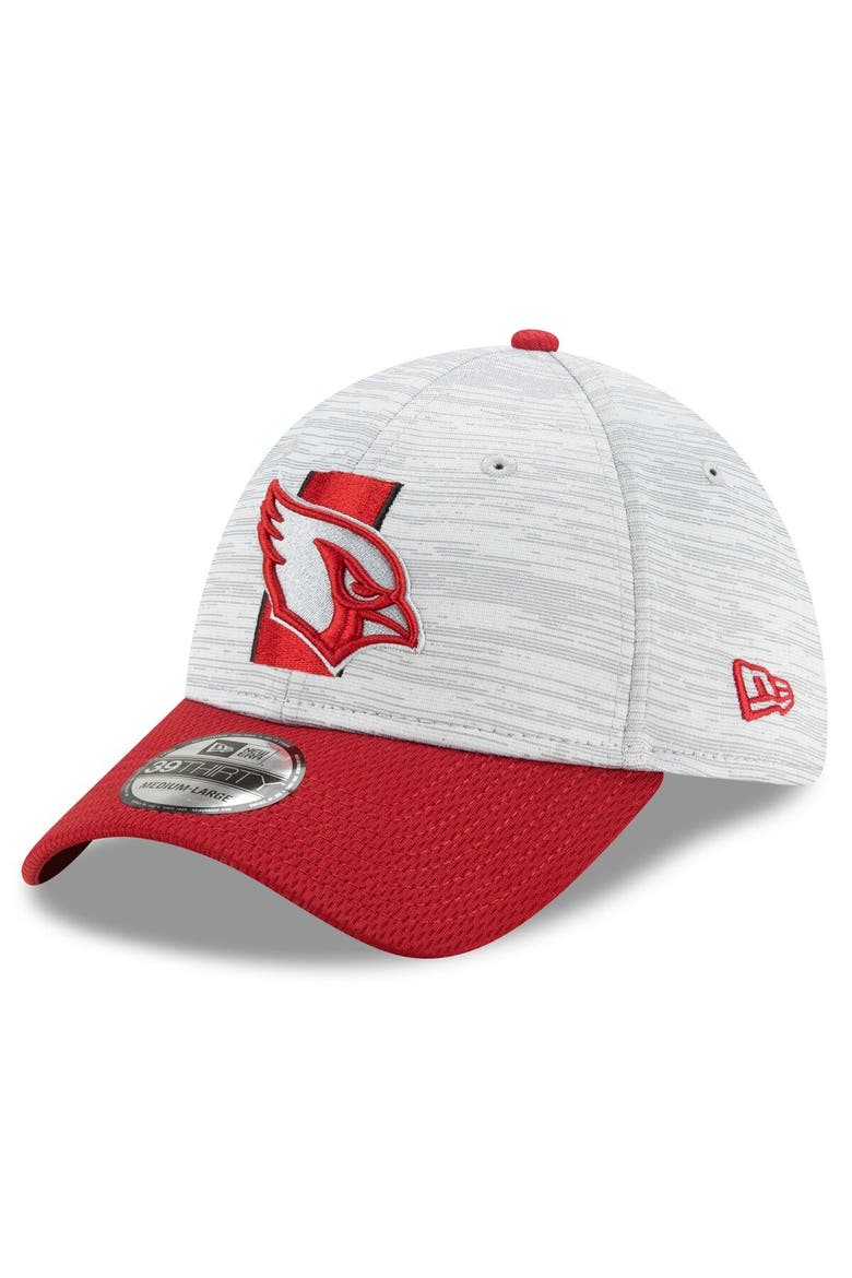 Men's New Era Gray/Cardinal Arizona Cardinals 2021 NFL Training Camp Official 39THIRTY Flex Hat, Main, color, Gray