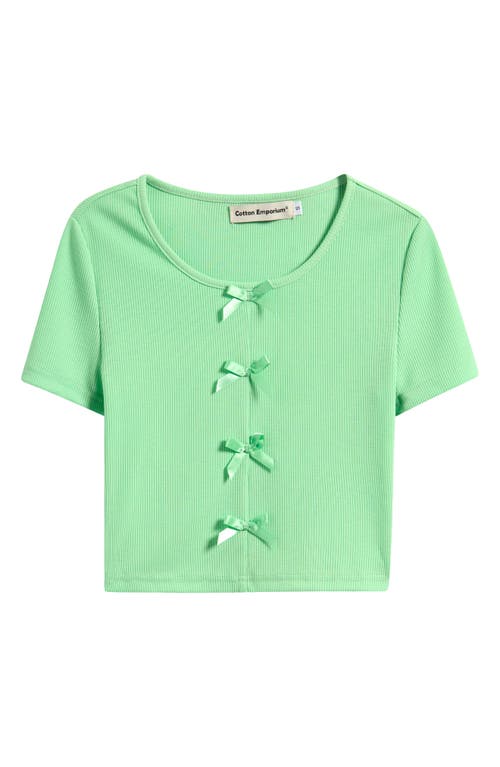 Cotton Emporium Kids' Bow Accent Rib T-shirt