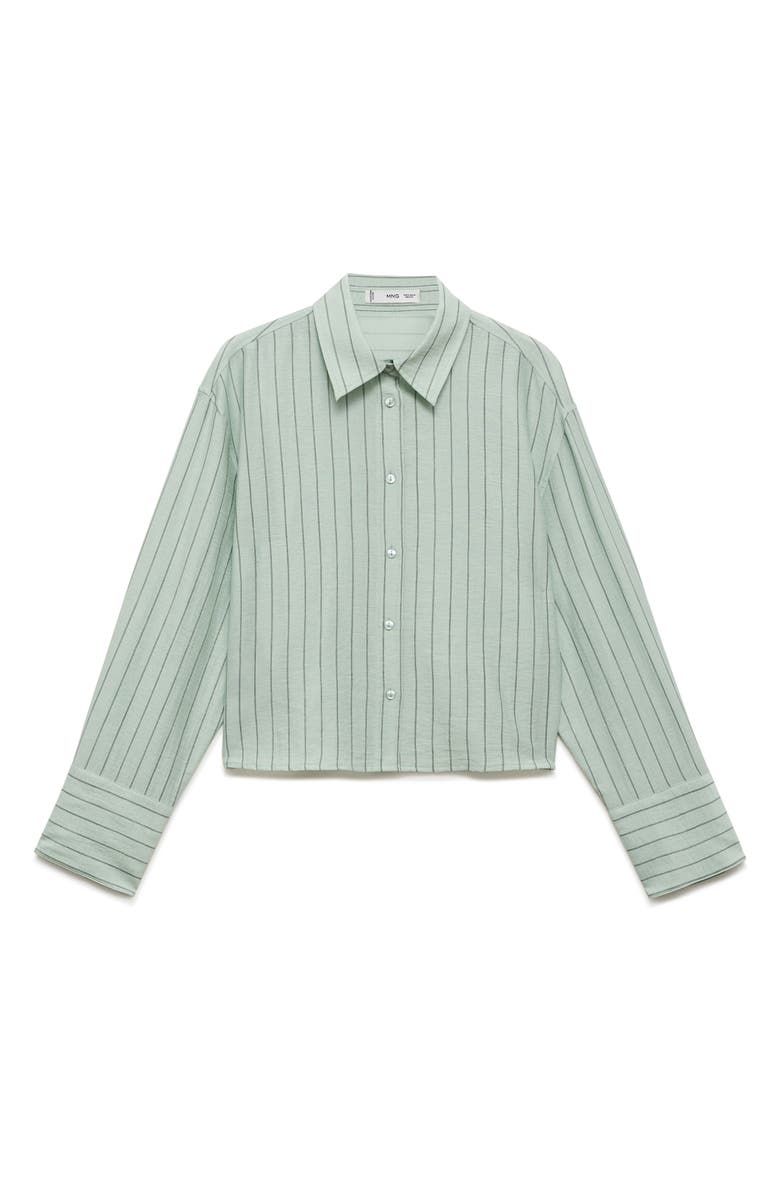 MANGO Stripe Crop Button-Up Shirt, Alternate, color, 