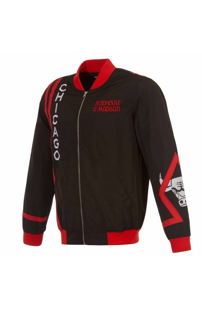 JH DESIGN Men's JH Design Black Chicago Bulls 2023/24 City Edition Full-Zip Bomber Jacket, Alternate, color,