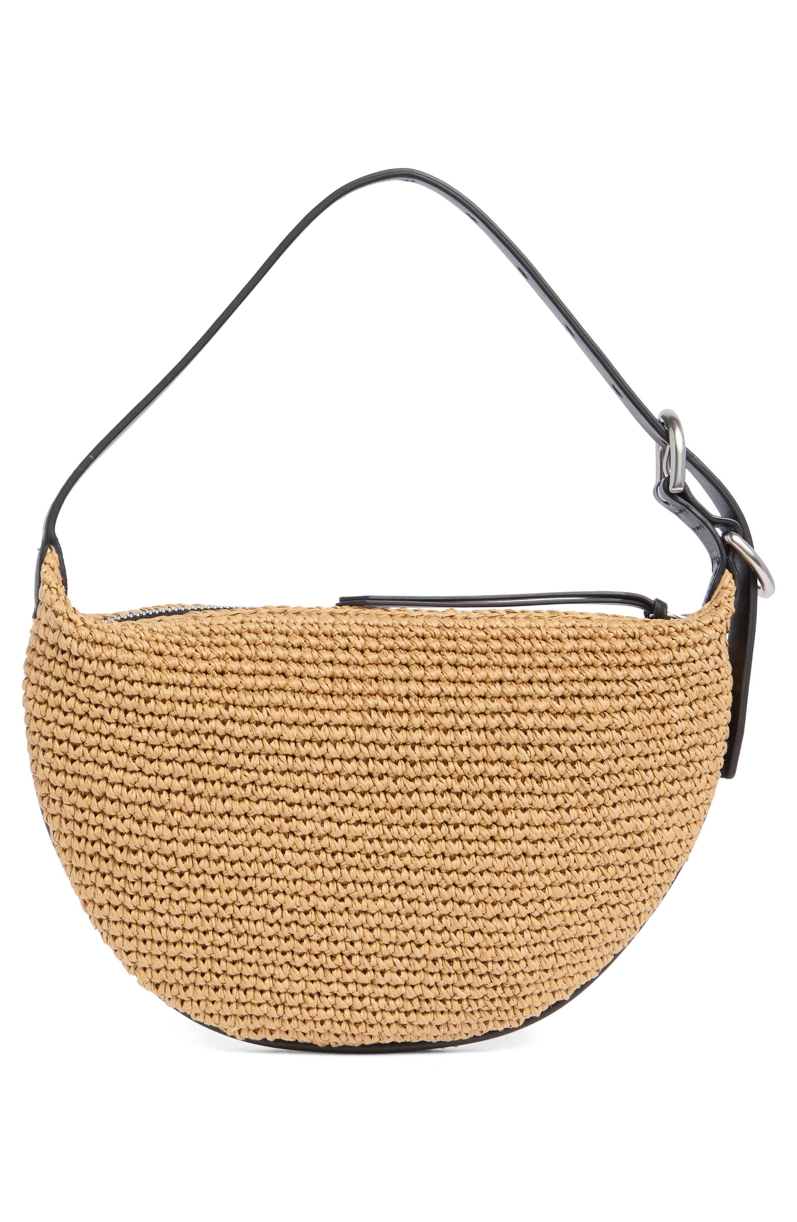 rag & bone Small Mercer Woven Straw Hobo Bag, Alternate, color, 