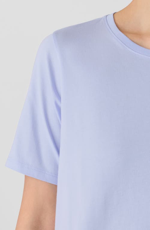 Eileen Fisher Crewneck Organic Cotton T-shirt In Blue