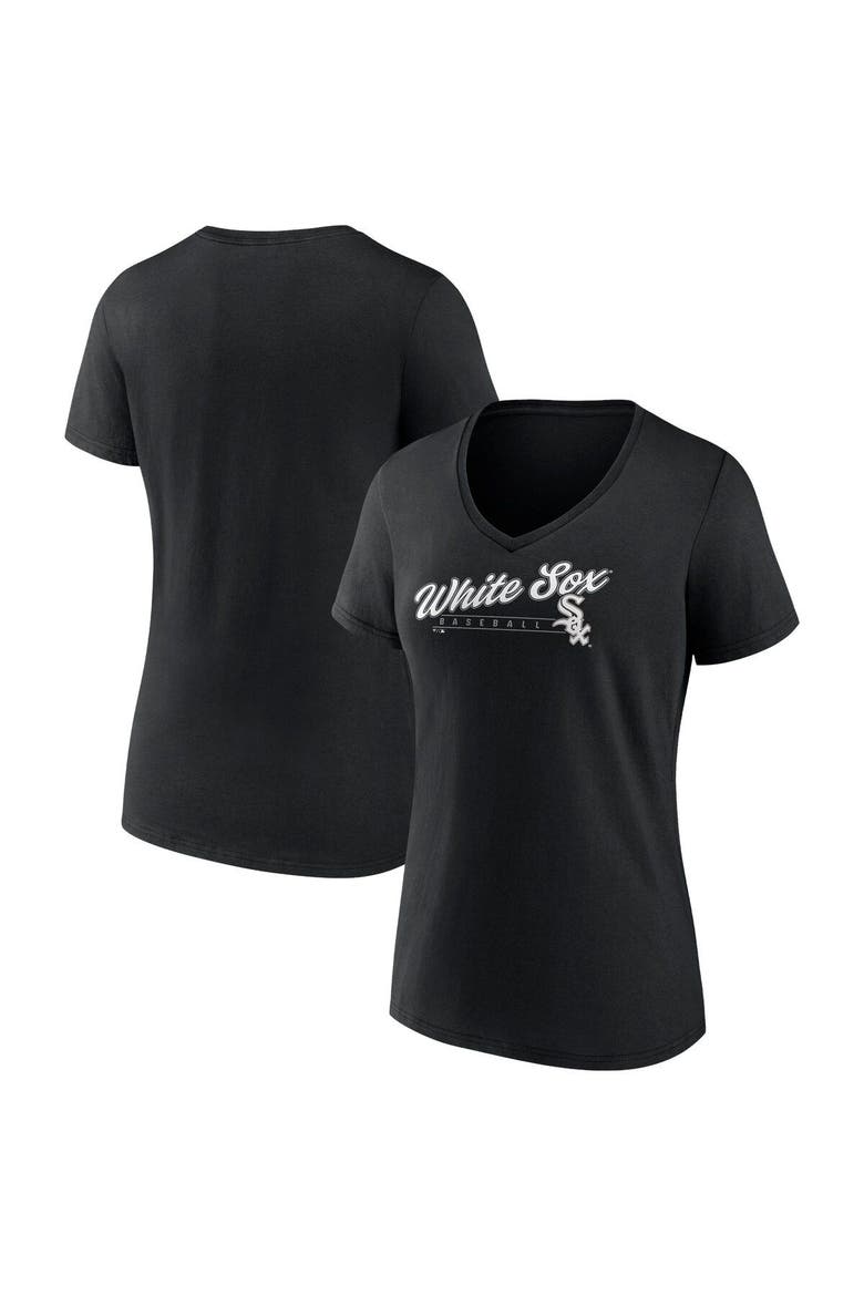 Women's Fanatics Black Chicago White Sox One & Only V-Neck T-Shirt, Main, color, Black
