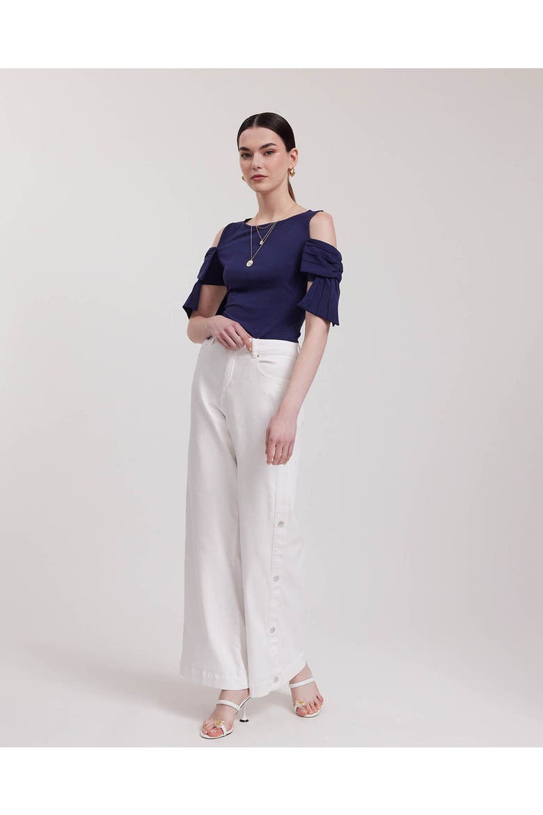 Myrtille Jersey Cotton Top, Alternate, color, Dark Navy