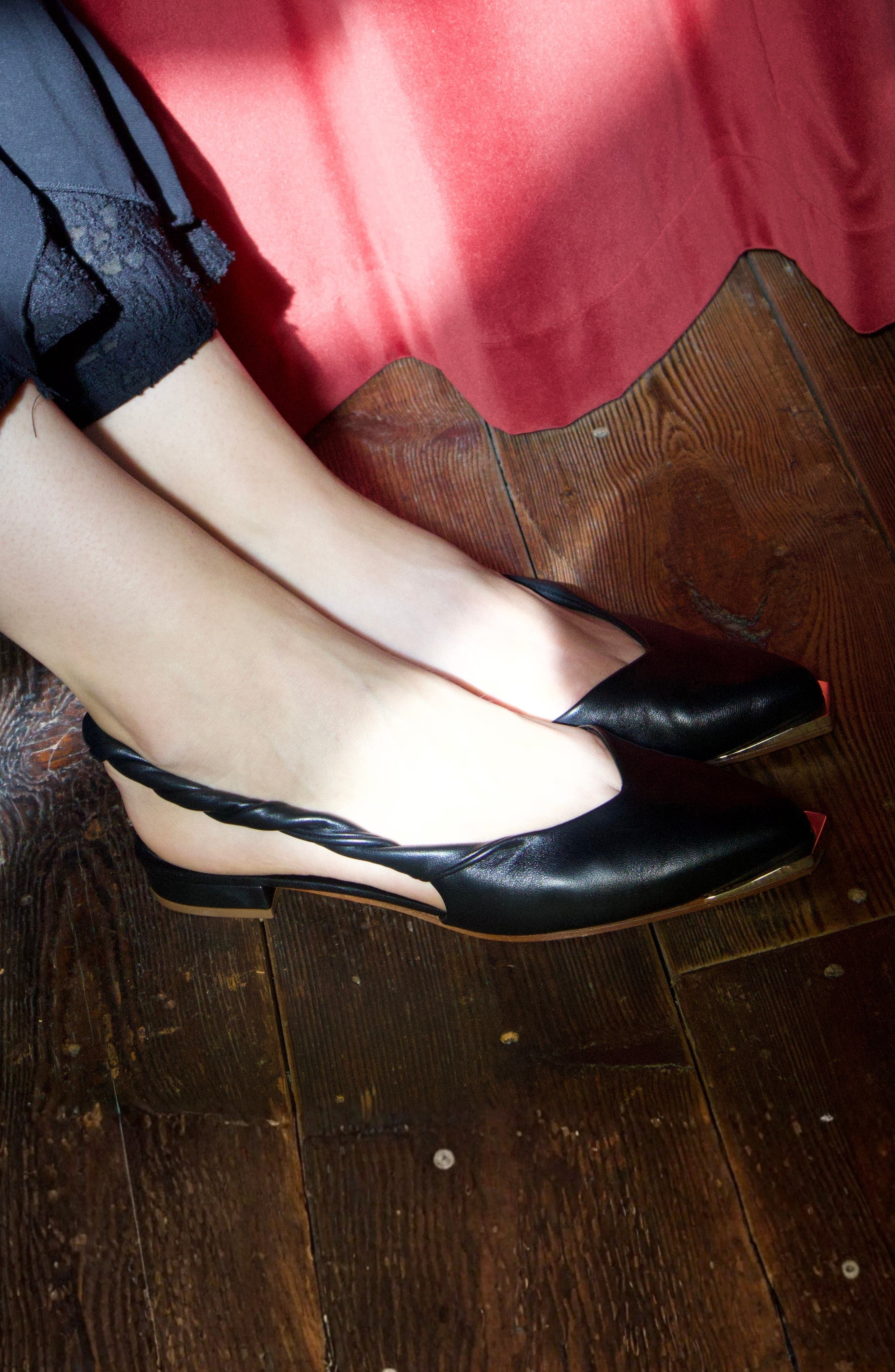 Sinead Pointed Slingback Mule Jet Black, Alternate, color, Black