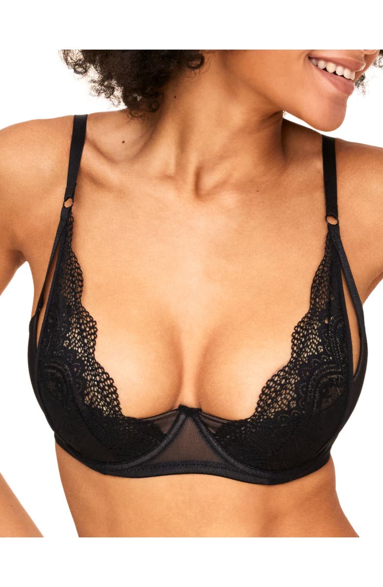 Adore Me Kaia Unlined Quarter Cup Bra, Main, color, Black