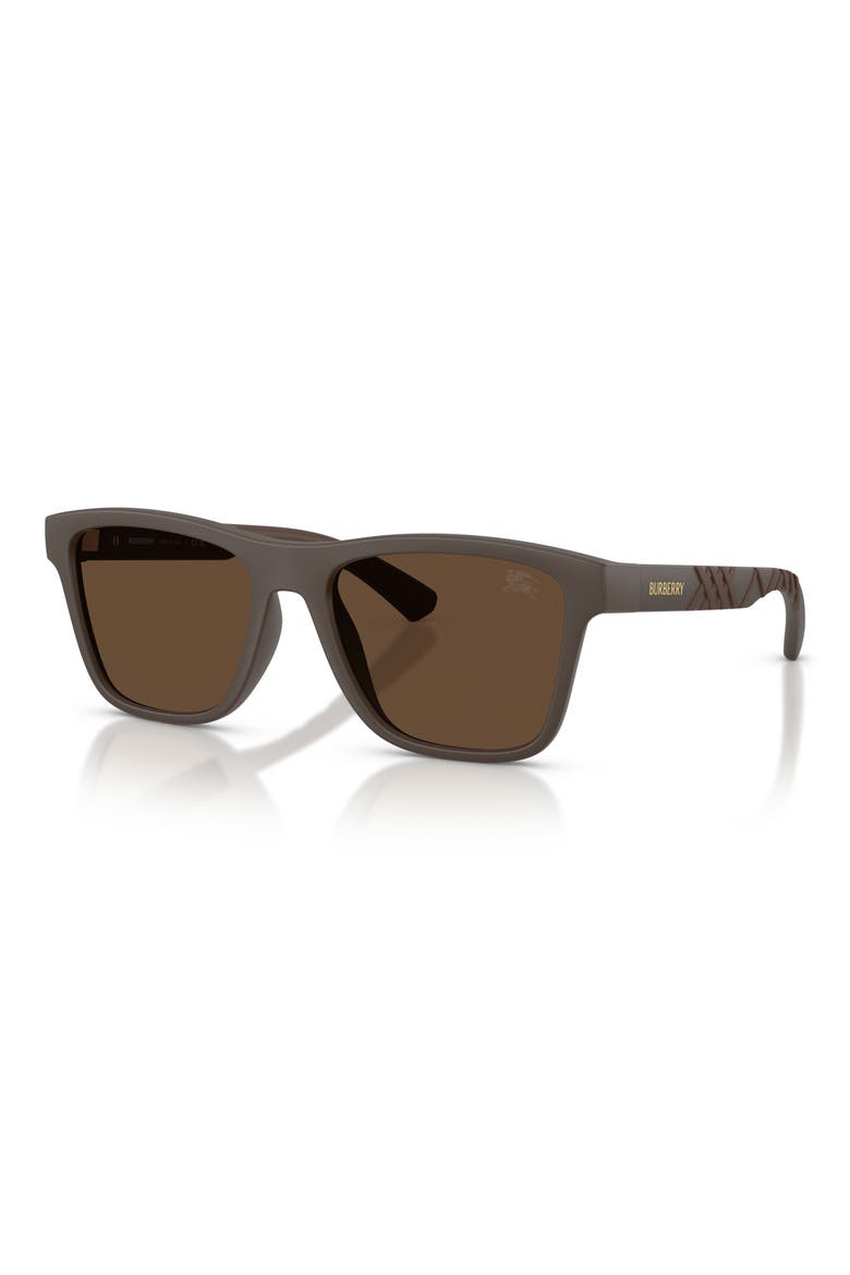 55mm Square Sunglasses, Alternate, color, MATTE BROWN / DARK BROWN