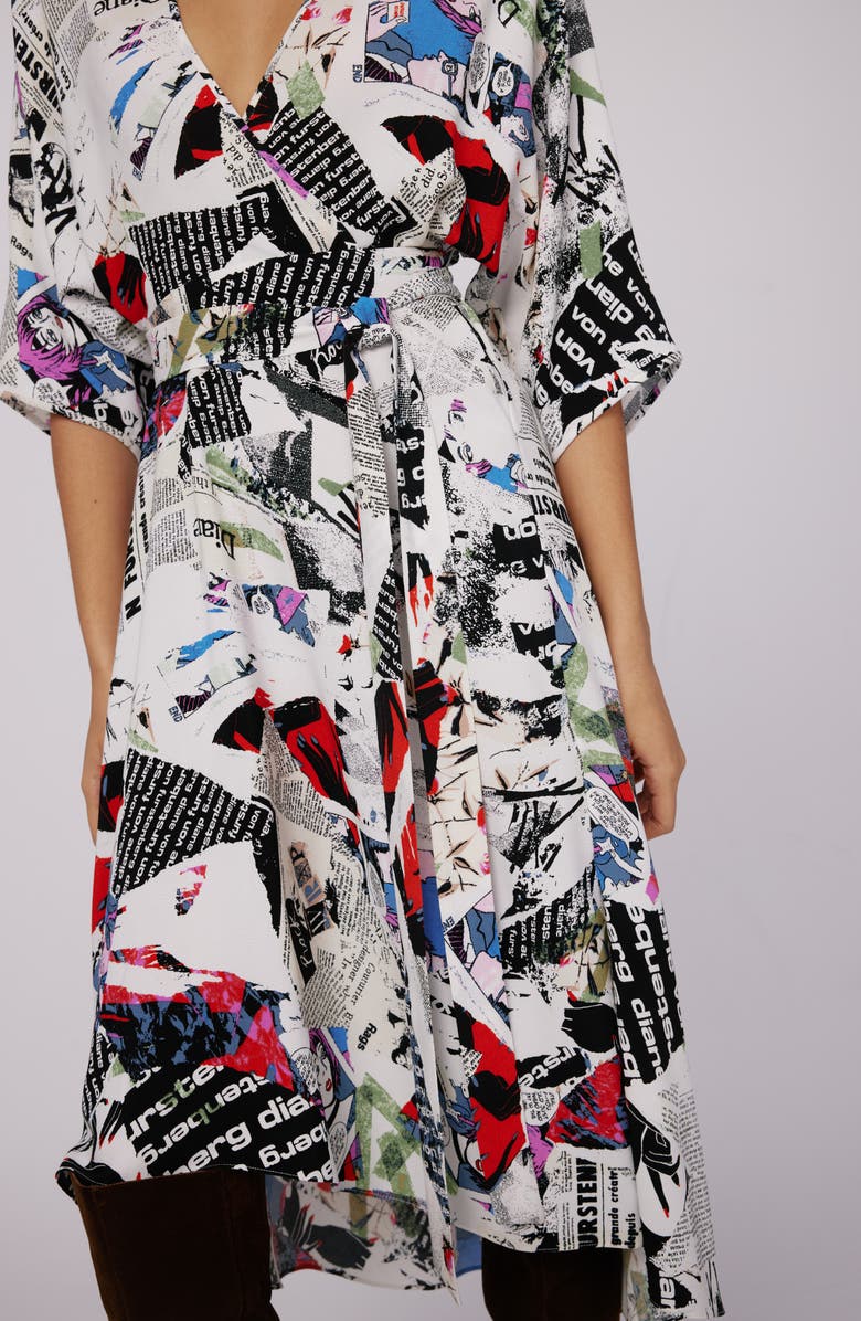 DVF Eloise Abstract Print Faux Wrap Dress, Alternate, color,