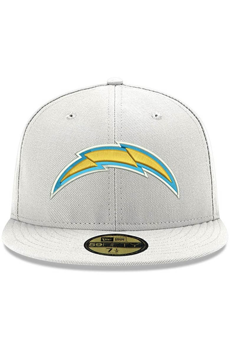 New Era Men's New Era White Los Angeles Chargers Omaha Primary Logo 59FIFTY Fitted Hat, Alternate, color, 