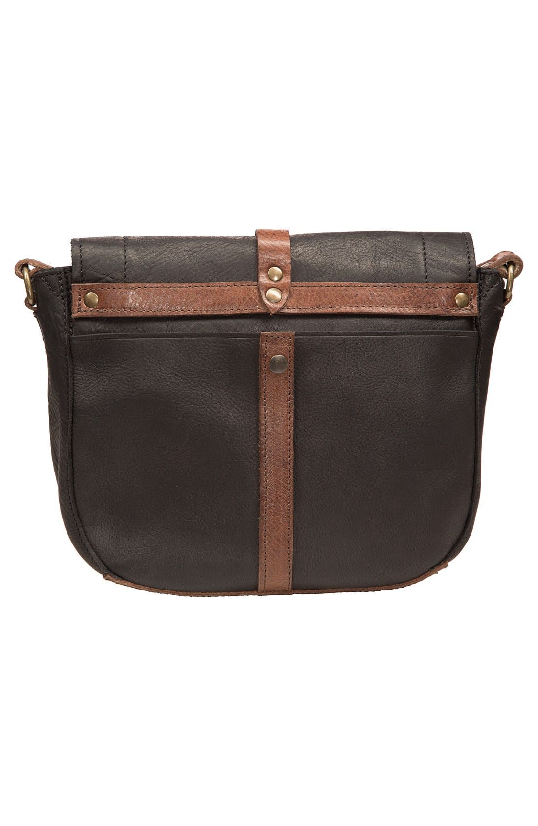 'Seneca' Leather Crossbody Bag, Alternate, color, BLACK