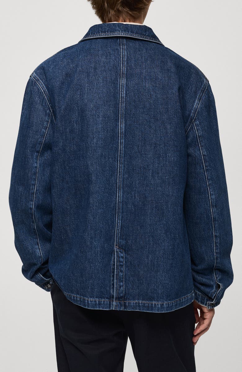 MANGO Denim Overshirt, Alternate, color, Dark Blue