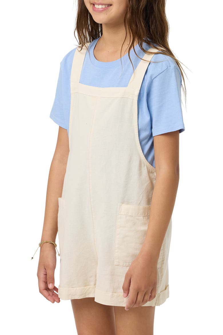 Kids' Starlette Cotton & Linen Romper, Alternate, color, IVORY