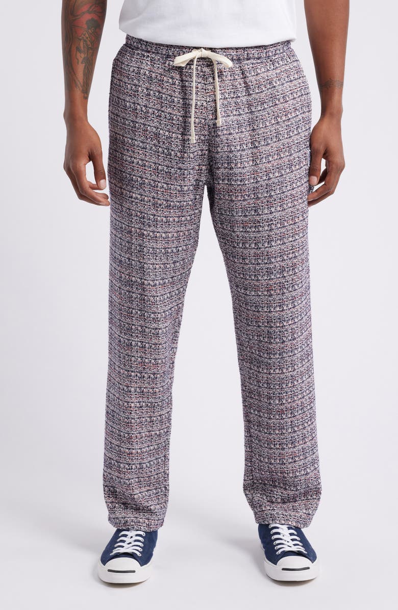 STANDARD ISSUE Tweed Drawstring Slacker Pants, Main, color, Navy