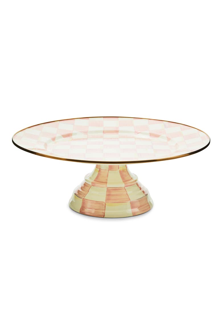 Rosy Check Large Pedestal Platter, Main, color, ROSY