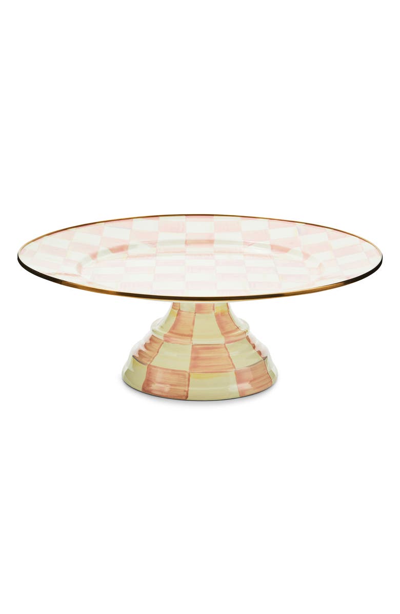 MACKENZIE CHILDS Rosy Check Large Pedestal Platter, Main, color, Rosy
