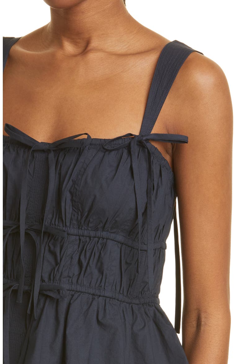 Lulu Bow Front Cotton Peplum Tank, Alternate, color, SALUTE