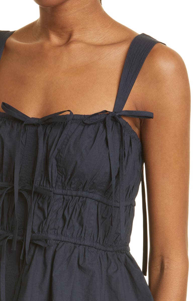 Ulla Johnson Lulu Bow Front Cotton Peplum Tank, Alternate, color, 